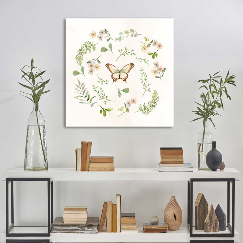"Butterfly Enchantment II" par Nan, reproduction sur toile, H 28 po x l 28 po x P 1,5 po