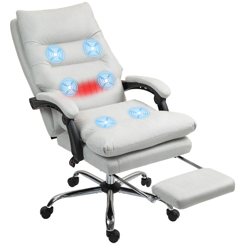 Microfibre Vibration Massage Office Chair, Light Gray, Light Gray