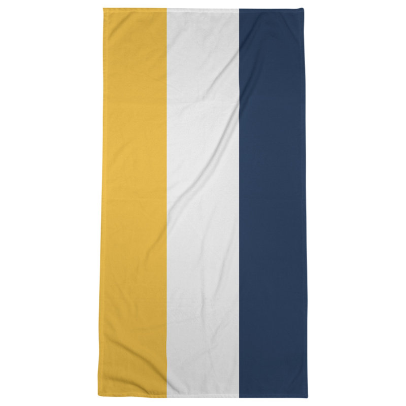Nashville Lightweight Bath Towel, Gold/White/Blue, Poly/Cotton