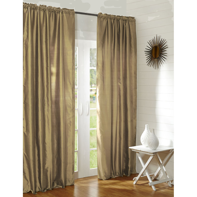 Ariada Semi Sheer Curtain Panel, Brown, 52" W x 84" L