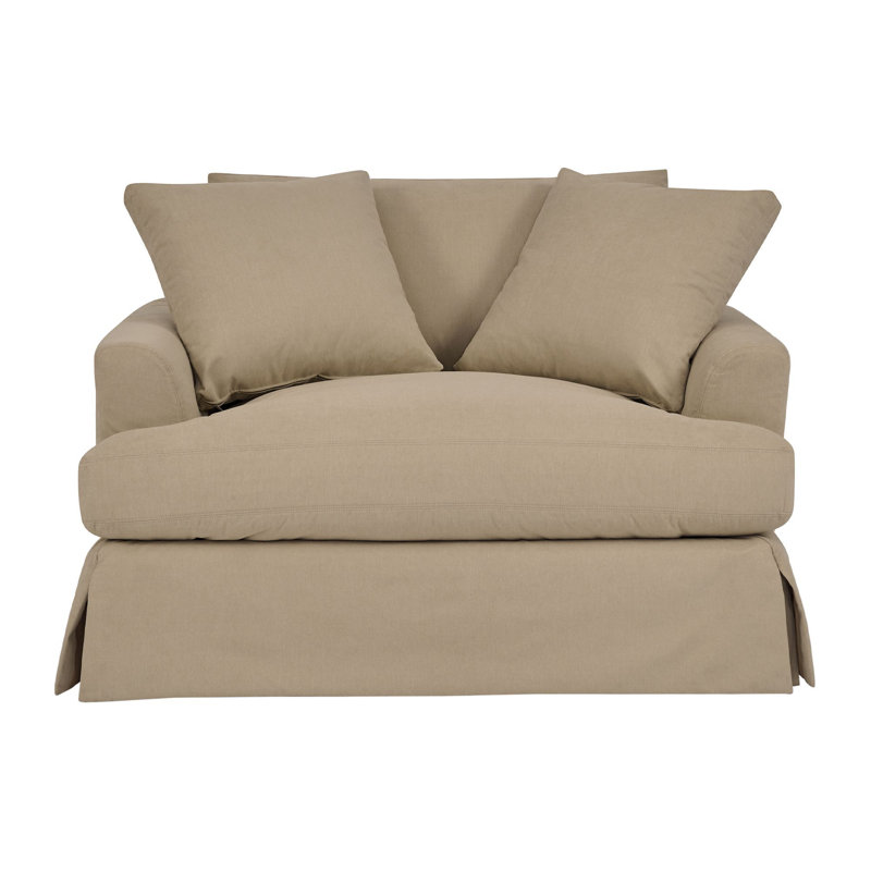 Kaniz Upholstered Chair And A Half, Brown Polyester Blend