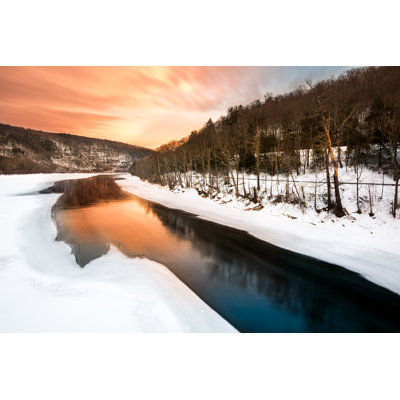 Coucher de soleil sur la rivière Delaware - Photographie sur toile tendue