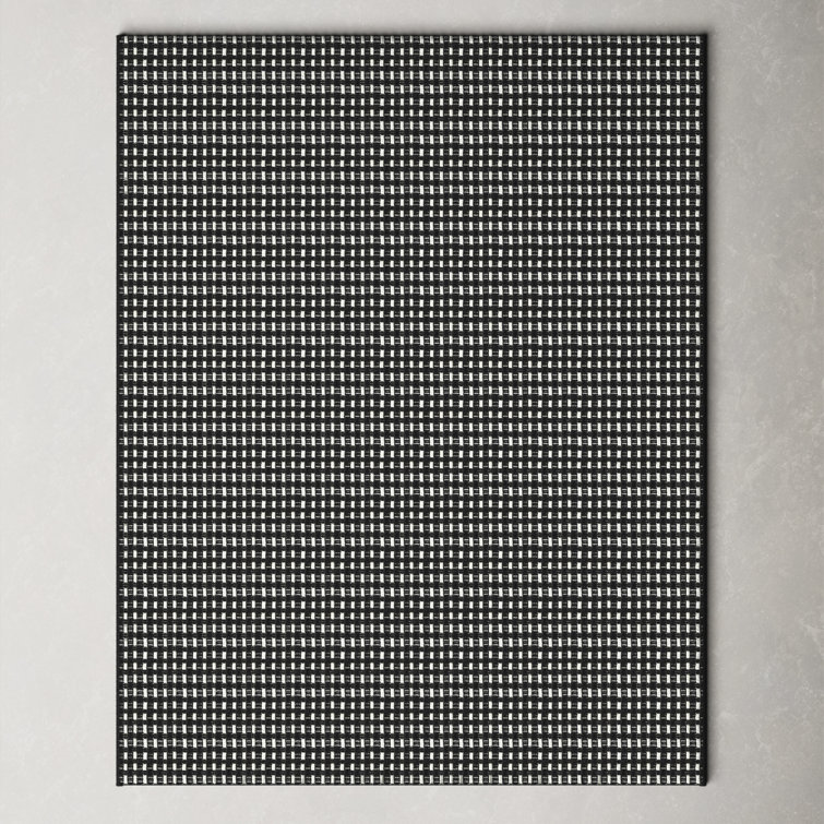Vern Geometric Black/White Indoor / Outdoor Area Rug