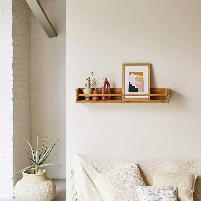 Mozingo Teak Solid Wood Accent Shelf