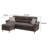 59" Velvet Rolled Arm Sofa Chaise with Reversible Cushions-966696580