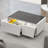 Modern Smart Coffee Table With Built-In Fridge, Bluetooth Speaker, Wireless Charging, Touch Control Panel, USB Ports, Outlet Protection, Atmosphere
