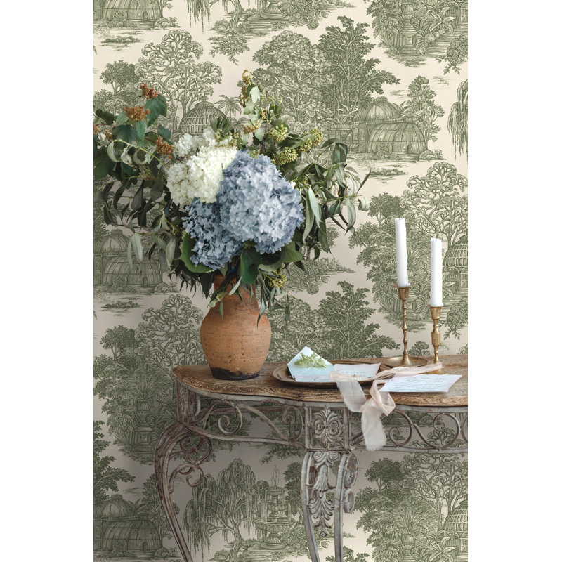 Papier peint Osterley Toile non collé, Vert