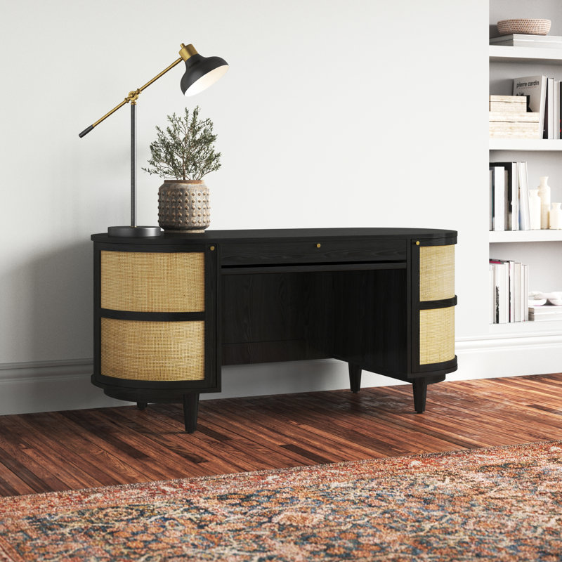 Salvatore Oval Solid Wood Top Writing Desk