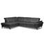 Genuine Leather Reclining Corner Sofa with Adjustable Headrests and Adjustable Armrest and Storage-449599726-449599727