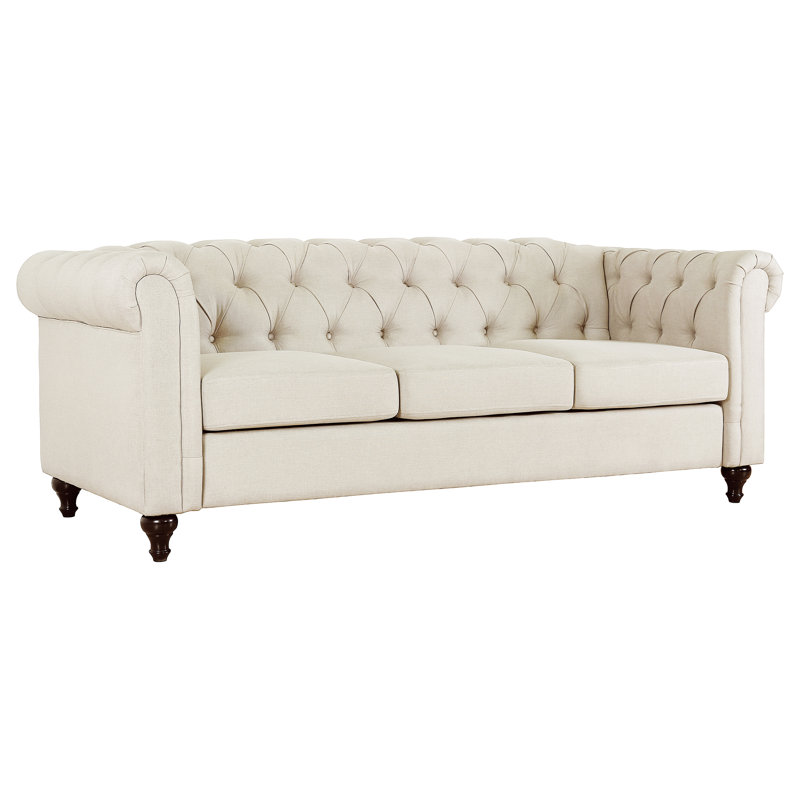 Mehar Upholstered 87.5'' Sofa, Beige/Tan