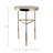 Chic Travertine Top Accent End Table With Slim Frame - Stylish Side Table And Narrow End Table For Home And Work Office - Living Room End Tables For Everyday Durability And Function - 22", White/Gold
