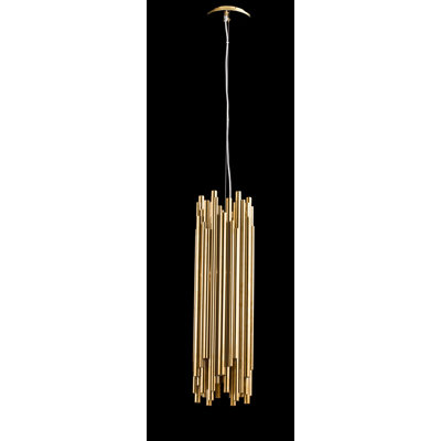 1-Light Gold Stainless Steel Rod Single Pendant