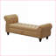 Banc 64,5 po | Rangement capitonné classique | Pieds en bois massif | Chambre à coucher | Kaki | Velours-1456410288