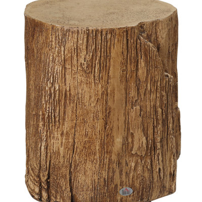 Concrete Tree Table , Decorative With Round Top, Wood Grain Finish, For Indoor & Outdoor Use, Supports 198 Lbs Table, End Natural Finish Outdoor, Stable, Holds Up To