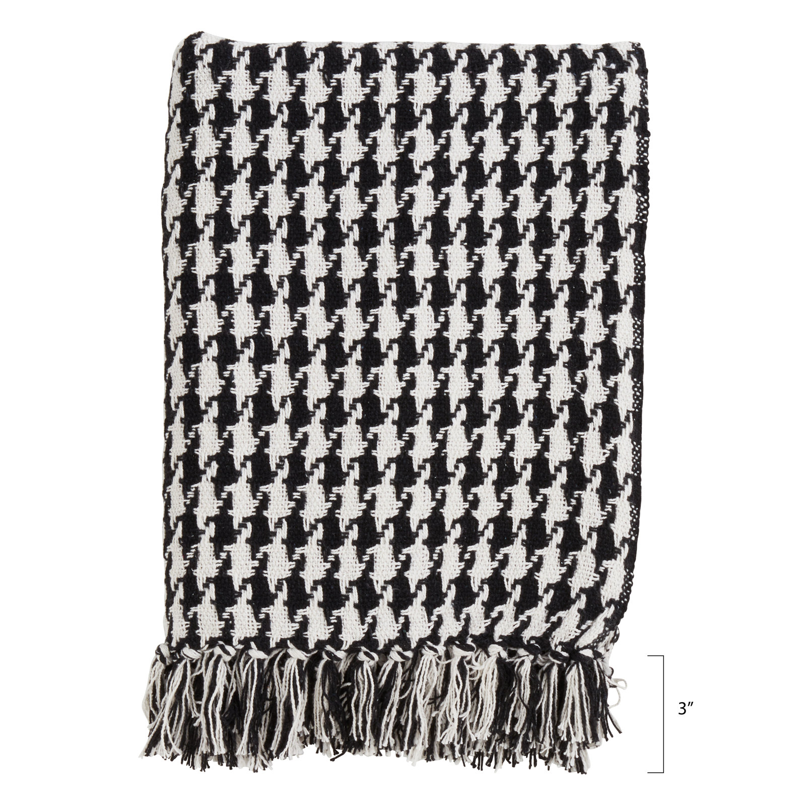 Faux Fur Throw Blanket, Black/ White