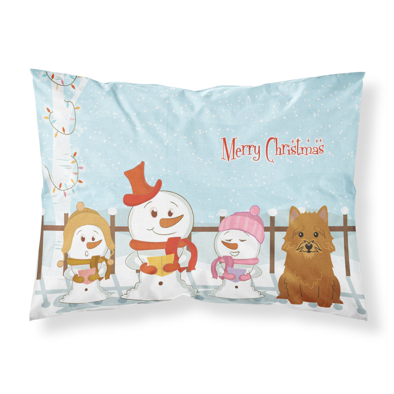 Taie d'oreiller Merry Christmas Merry Christmas, Norwich Terrier et choristes
