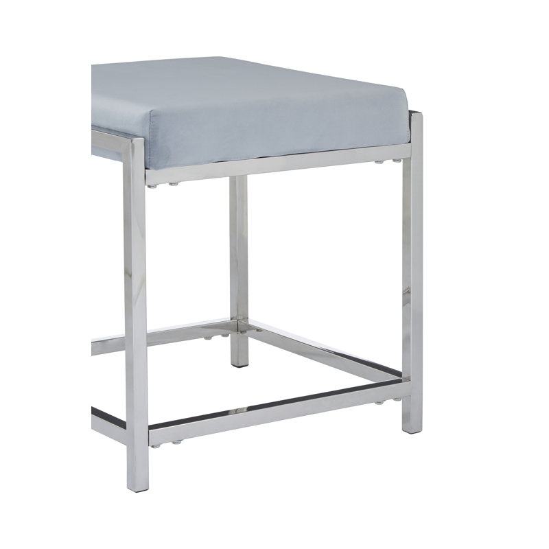 Redd Metal Accent Stool, Silver, Grey