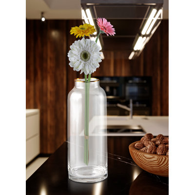 Petit vase cylindrique en verre transparent Everly Quinn