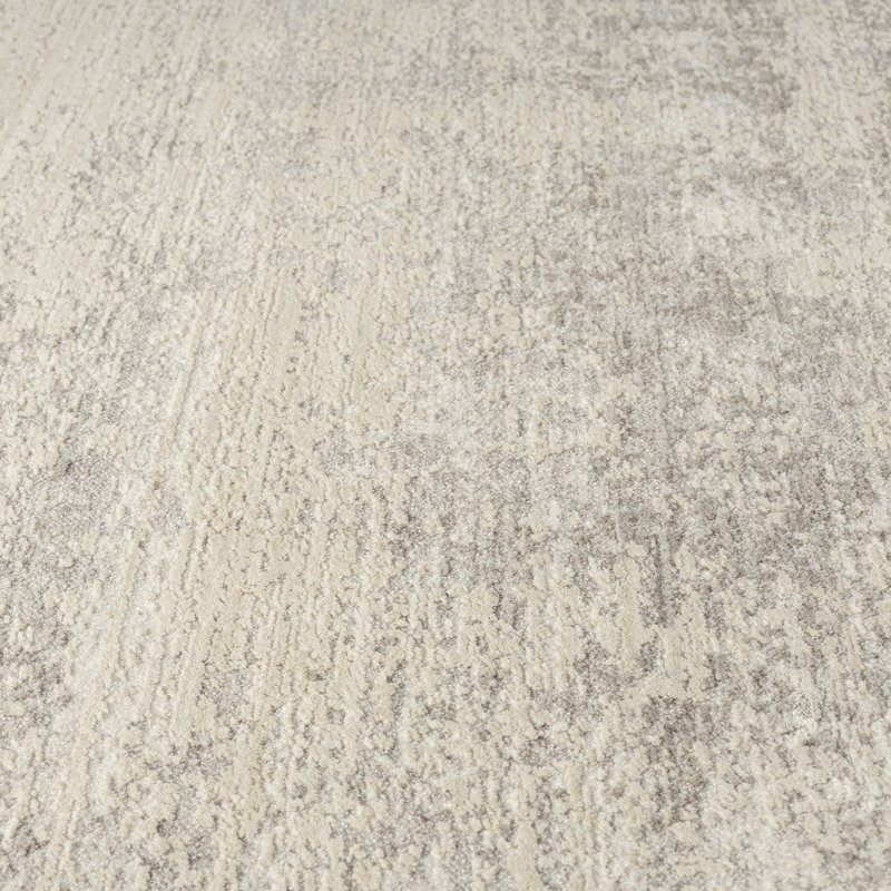Farmhouse Distressed Power-Loomed Indoor Area Rug, Silver, Rectangle 4' x 6'6"