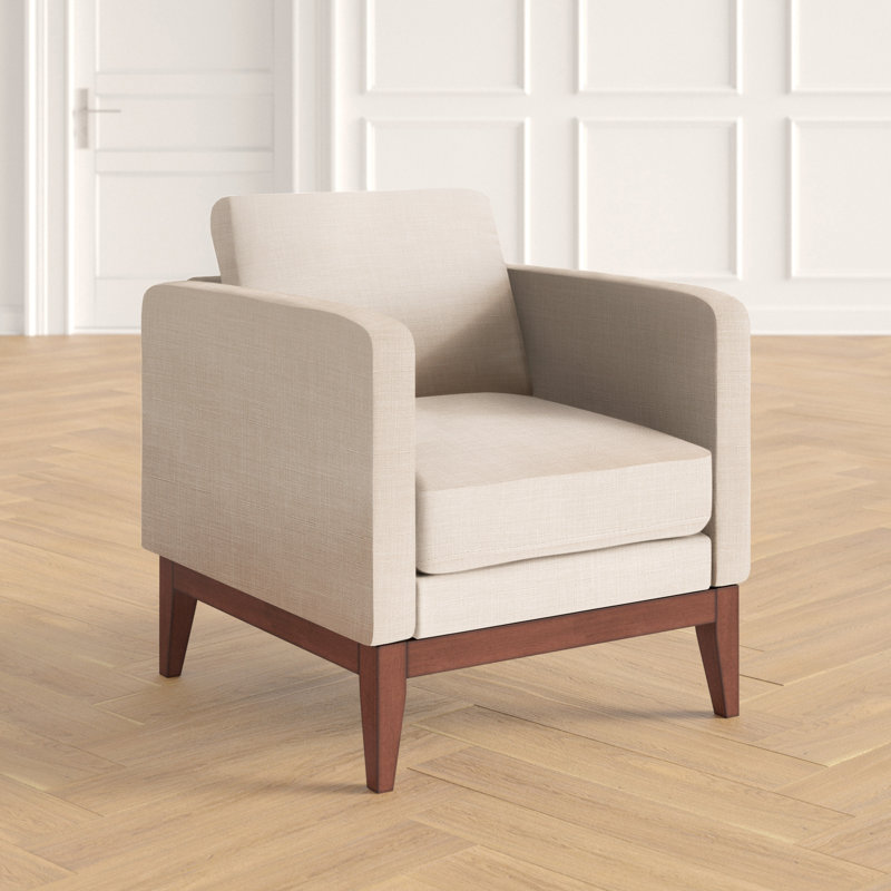 Fauteuil london l 29,5 po Londell, Lin beige chiné