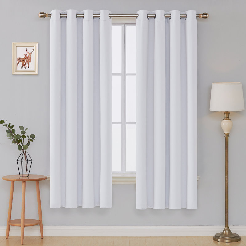 Cabrera Blackout Curtain Pair, Width 140 x Drop 183 cm, Greyish White