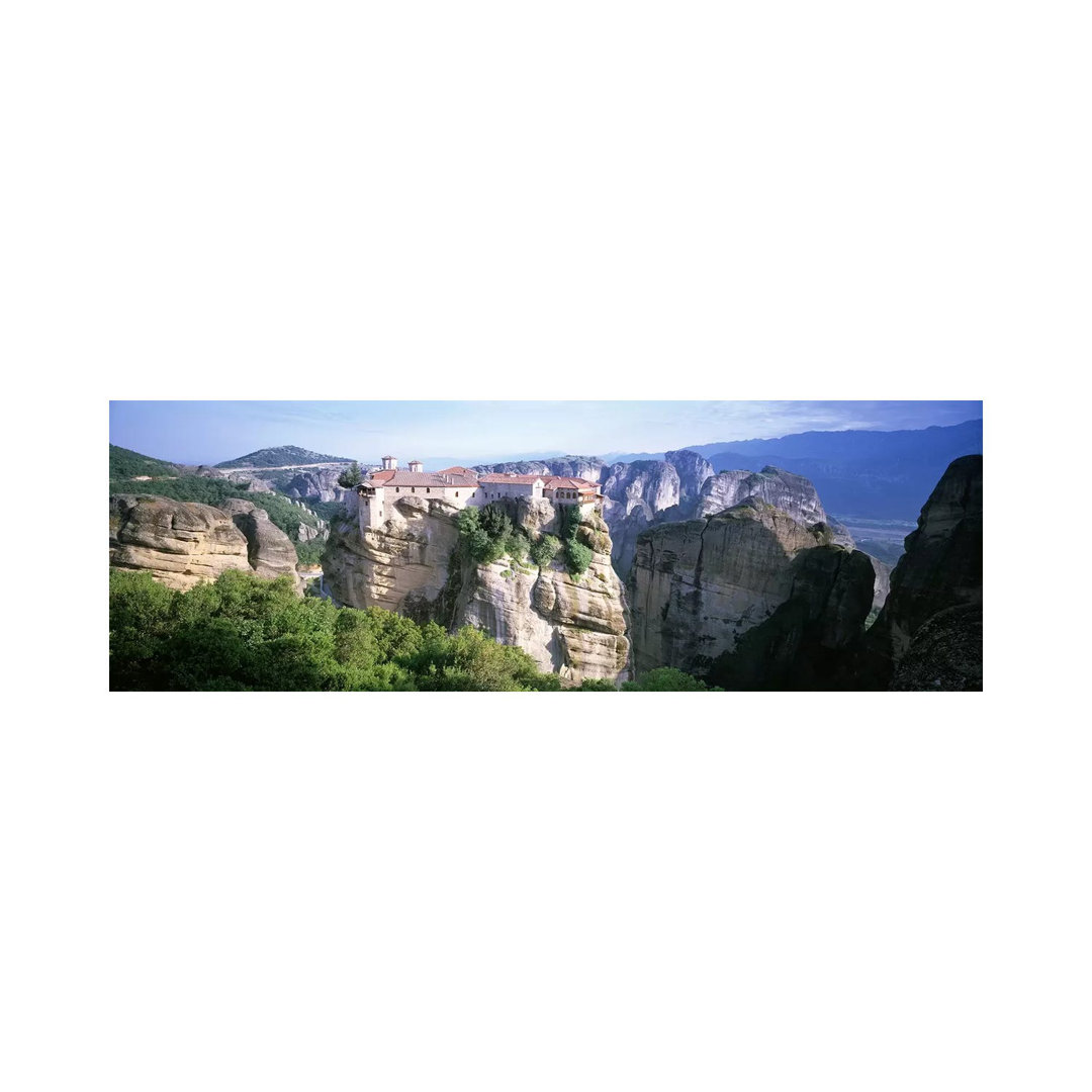 Monastery Of Varlaam, Meteora, Thessaly, Greece by Panoramic Images - Wrapped Canvas Panoramic Print