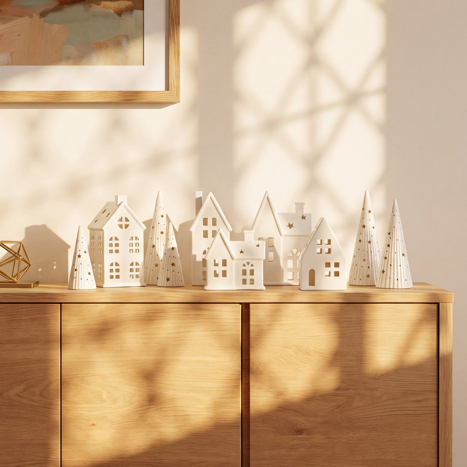 10 pc Ceramic LED Holiday Village Set