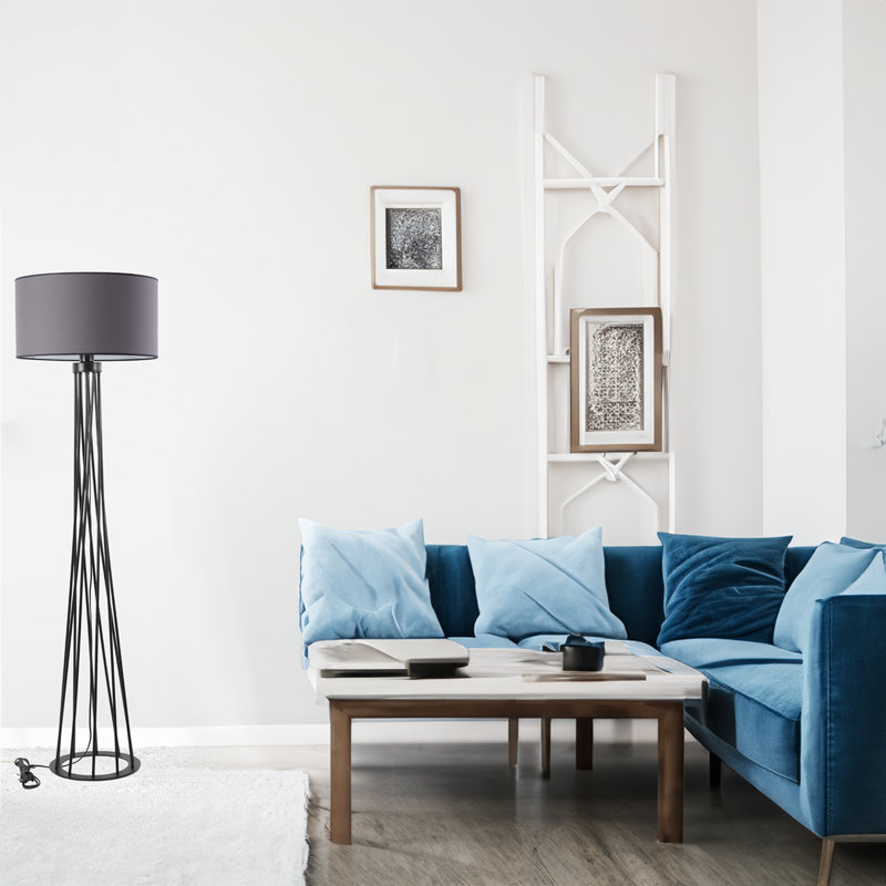 Yomara Modern Architectural Floor Lamp, Gray