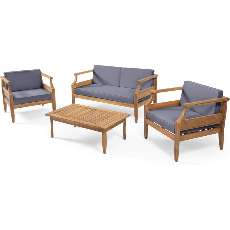 Ensemble de conversation Mid-Century moderne pour l'extérieur - Causeuse et fauteuil club