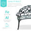 Banc d'extérieur en aluminium coulé avec construction courbée en métal et rose