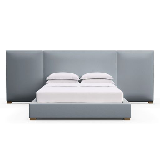 Upholstered Bed, Vintage Leather Blanc, King, Weathered