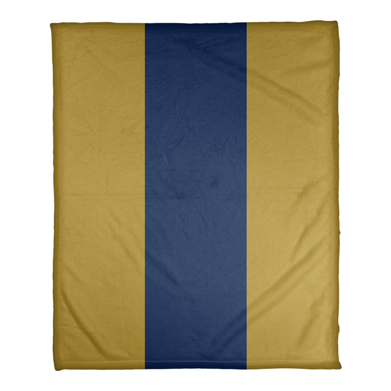 Quilted Throw Blanket, 62.5" W x 82.5" L, Gold/Navy Blue