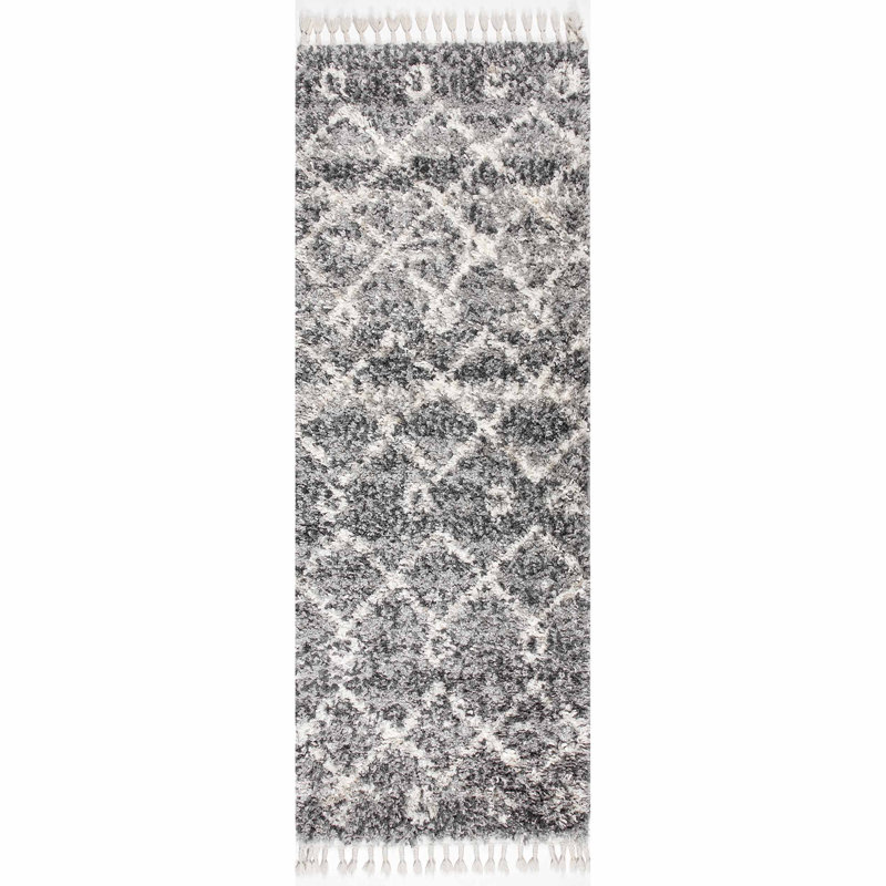 Candler Geometric Gray Area Rug, Runner 2' 6" x 8' 8"