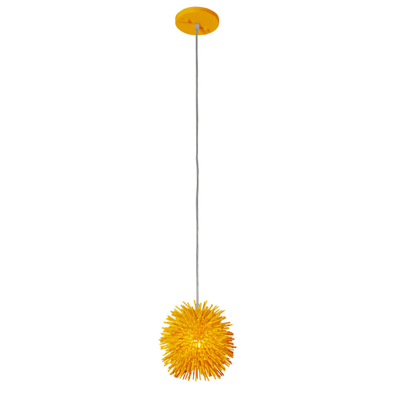Urchin 1-Light Uber Mini Pendant - Un-Mellow Yellow, Un-Mellow Yellow, 6" H x 6.25" W x 6.25" D