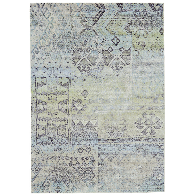Adamok Geometric Mint/Taupe Area Rug