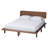 Caasi Japandi Walnut Brown Wood Platform Bed-105489660