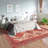 GLN Rugs Vintage Collection - Machine Washable Area Rug, Vintage Washable Rug, Non Slip Area Rug, Low Pile Living Room Rug, Bedroom Rug, Bathroom Rug - Easy Clean (Red and Black Rug)-1914171000