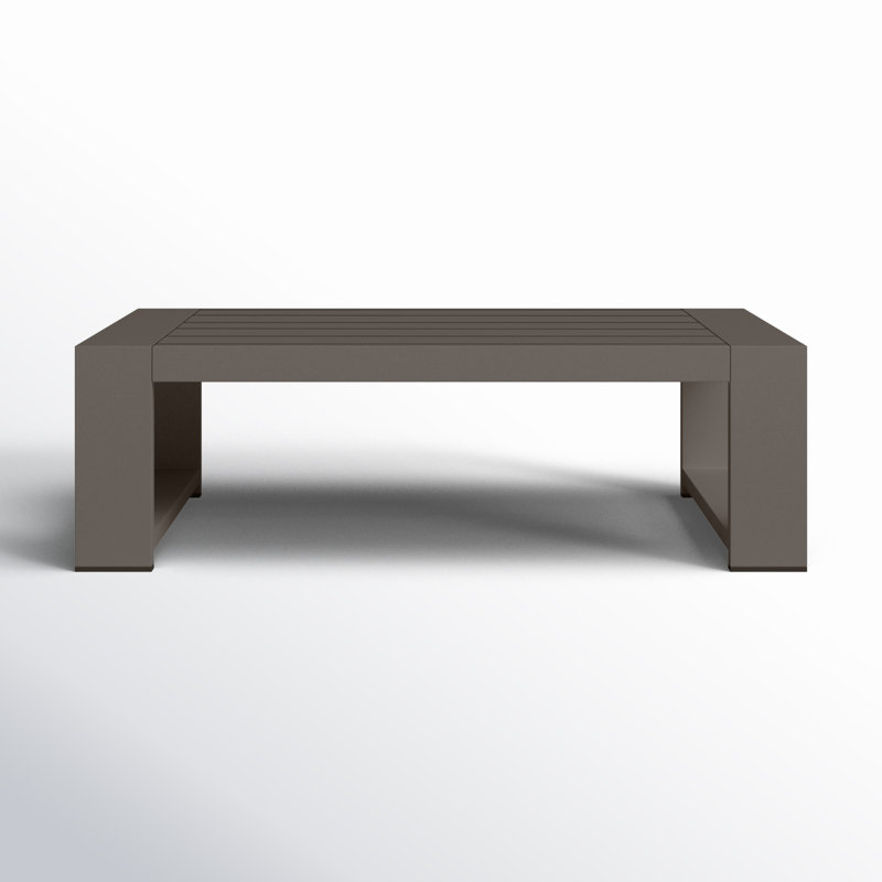 Hoyt 47.25” Outdoor Aluminum Coffee Table, Bronze