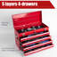 21 po, coffre à outils portatif robuste, rouge, 4 tiroirs, doublures, verrouillage automatique, sécurité, transport en acier portable, grande organisation-424344745