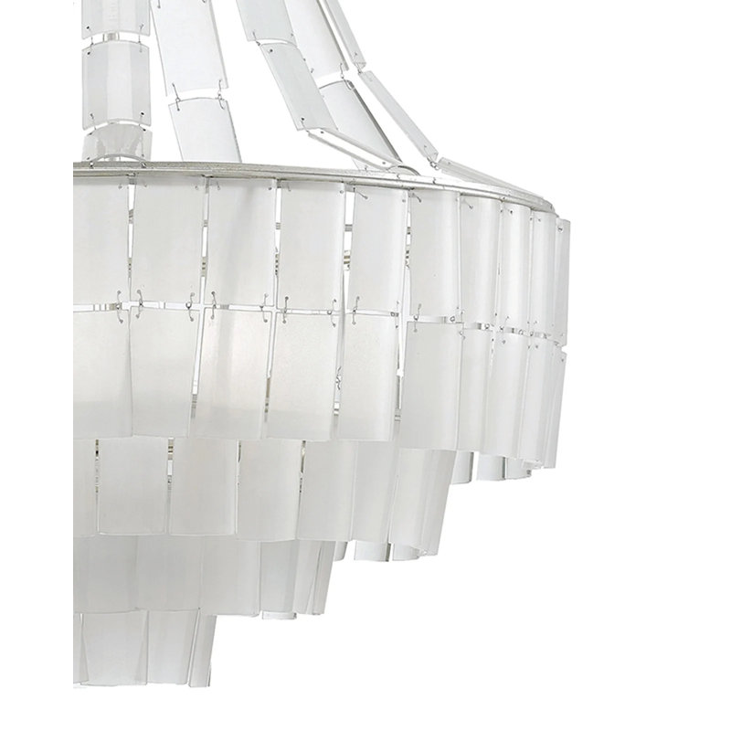 Vintner 7 - Light Chandelier, Silver Leaf/Opaque White