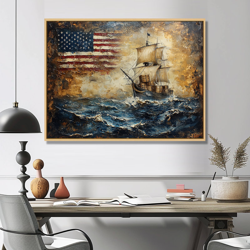 Décoration murale Alyene - Patriotist USA, H 12 po x l 20 po, Impression dans un cadre flottant sans passe-parto