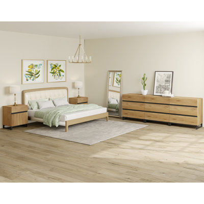 Lirah Dresser And Nightstand Set Of 3, Dresser With 6 Drawers, 2 Nightstand With Drawer And Cabinet For Bedroom, Bedroom Furniture Set, by Latitude Run
