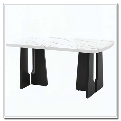 63" Modern Faux Marble Dining Table