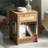 1-Drawer Rattan Nightstand with Open Storage Shelf-1015278452