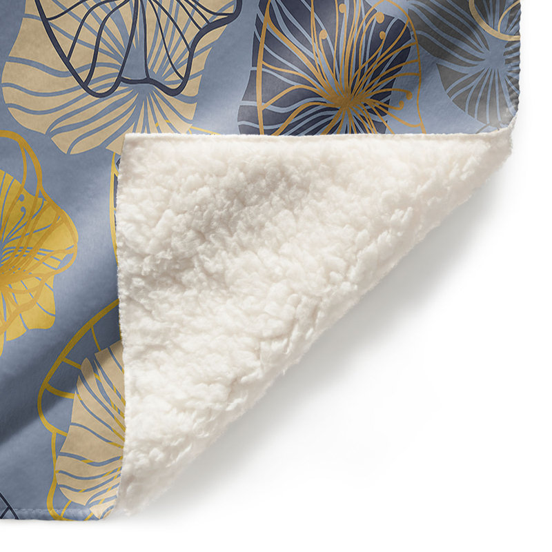  Couverture Gerbera III, 68 po x 80 po, bleu