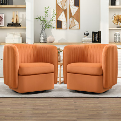 Fauteuil demi-tonneau pivotant à 360 ° 32,28 po