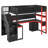 Full Size Wooden Gaming Loft Bed with Desk, Storage Stairs, Shelves & Pegboard, Black & Red – Kids Bedroom Furniture-1749148724-1749148723