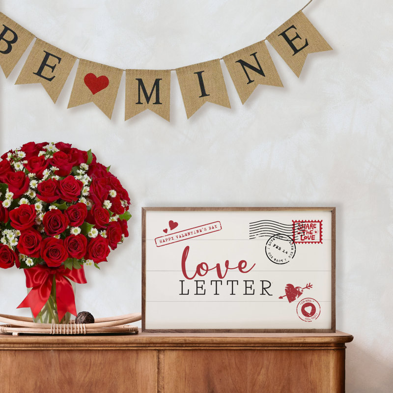 Lettre d'amour - blanc, L 36 po x H 24 po