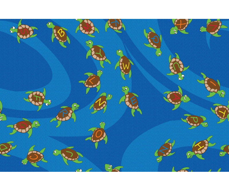 Tapis de salle de classe KidCarpet.com A-B-Sea Turtles, Rectangle 6 pi x 9 pi