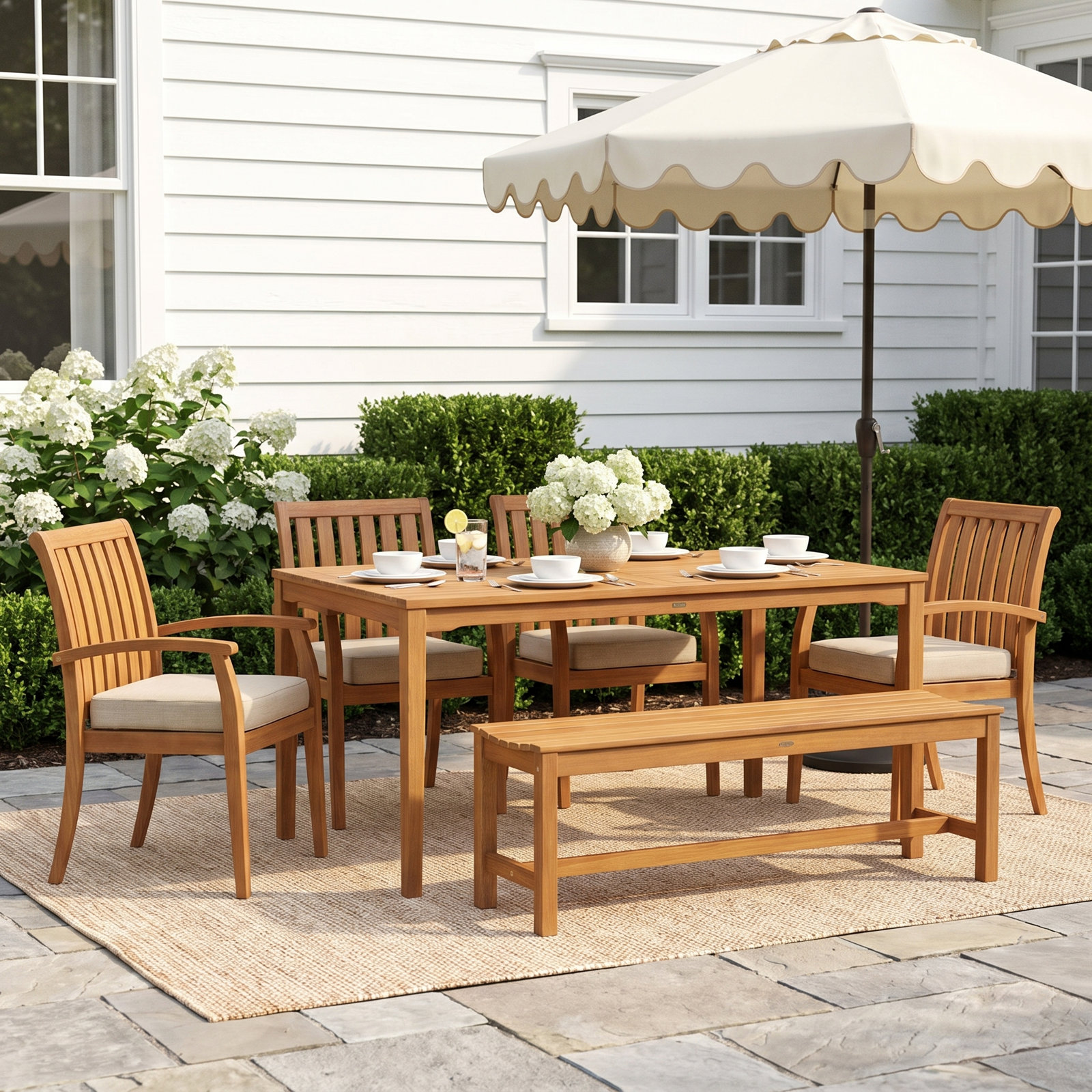 Kinsler 64" Eucalyptus Patio Dining Set